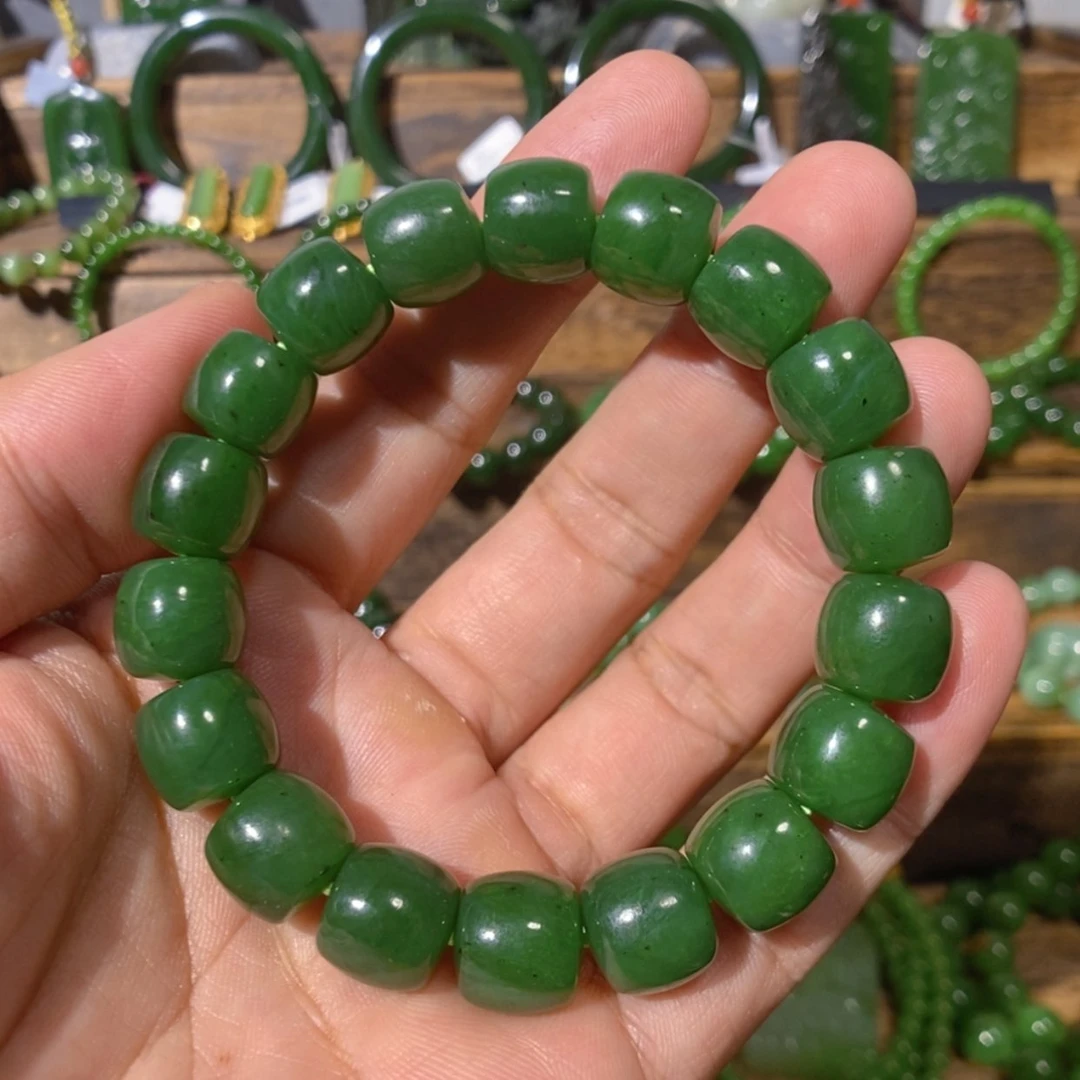 【闪购商品】吊坠(不含链)未镶嵌和田玉加拿大碧玉手串 12