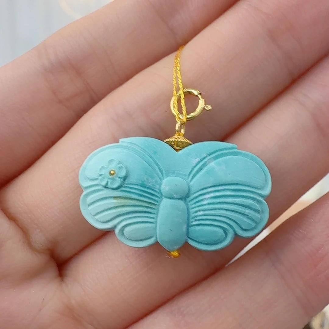 绿松石18K金镶嵌珠宝奇石