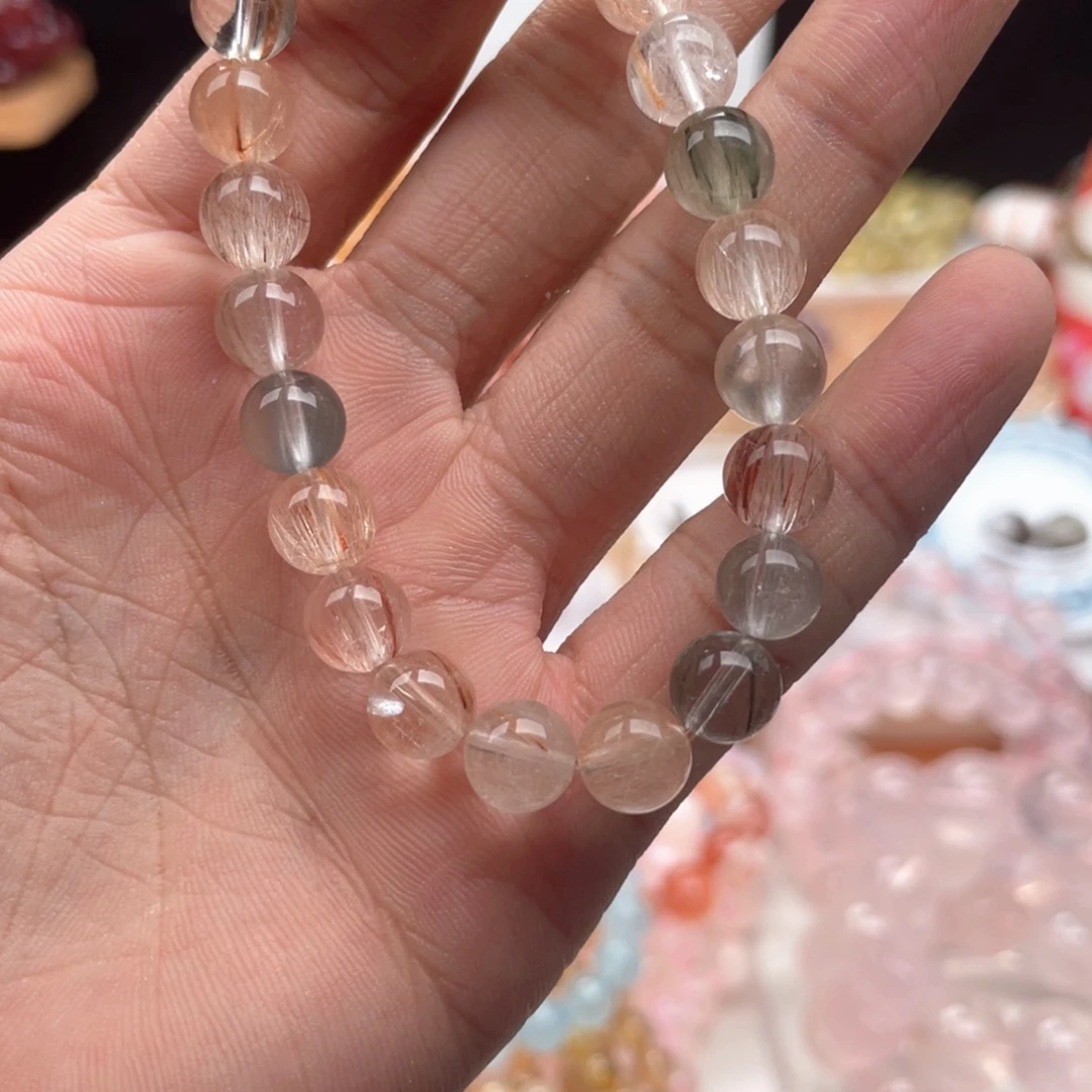 水晶手链未镶嵌维纳斯彩发晶 8mm