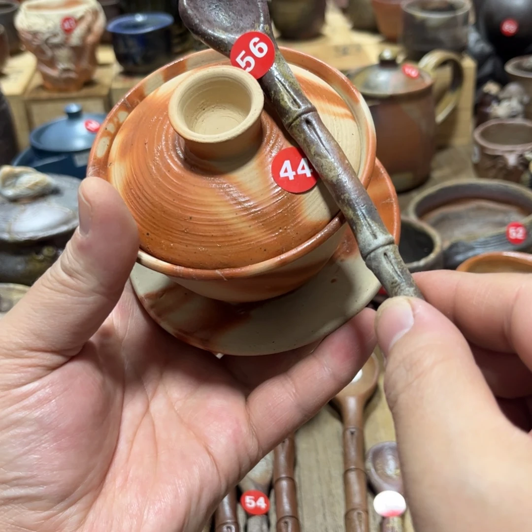 水*.备前茶杯茶勺茶盘