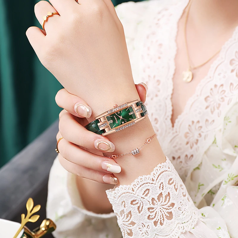 HH气质网红潮流复古女士腕表小方钻饰女手表直播带货饰品