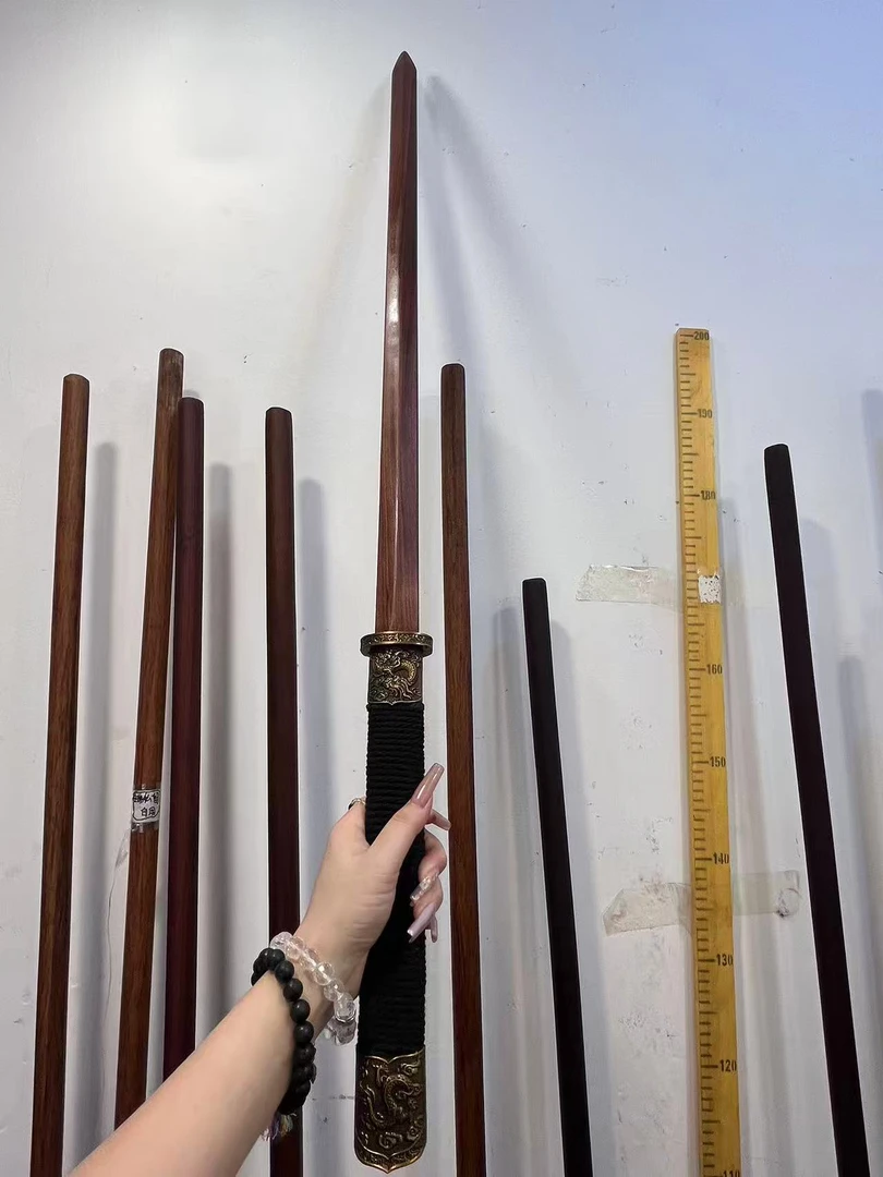 《宽版墨香琉璃木剑》一体实木制武术训练练习古风双手剑道具硬太极