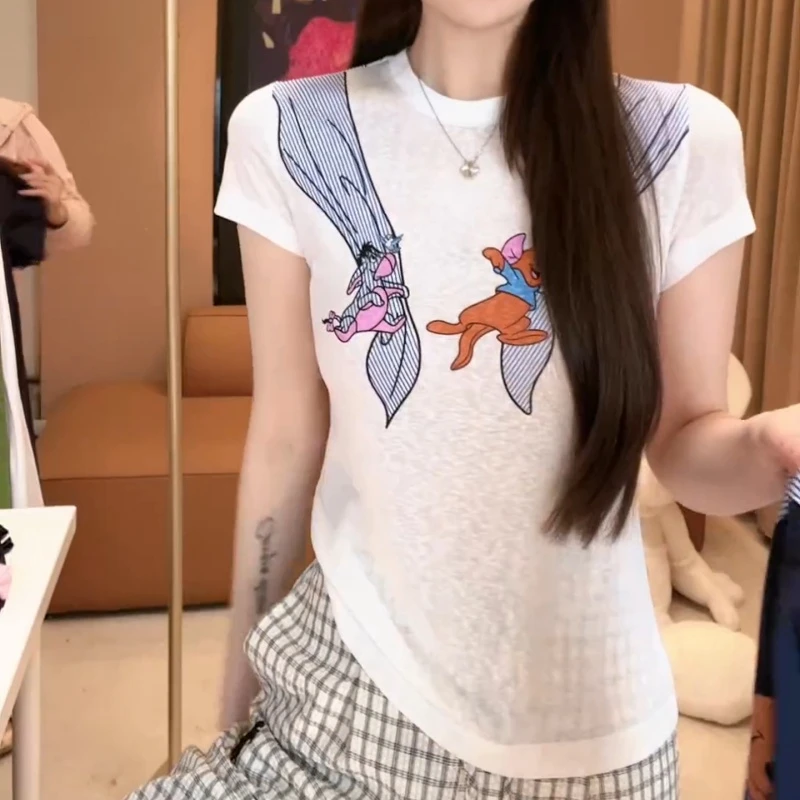 2025新款春夏百搭简约显瘦女休闲短袖上衣LK2504661