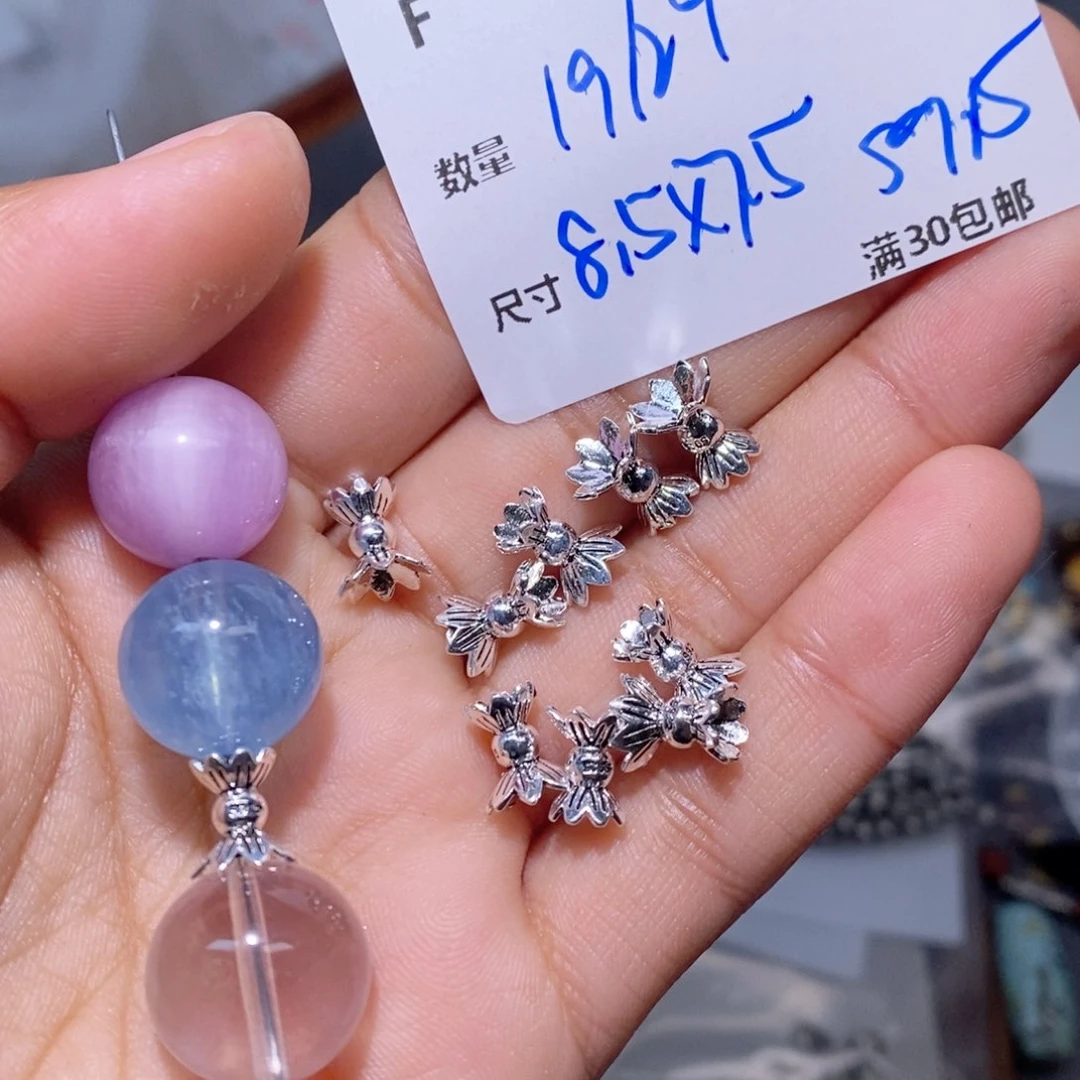 水晶珠宝半成品银S925镶嵌F46
