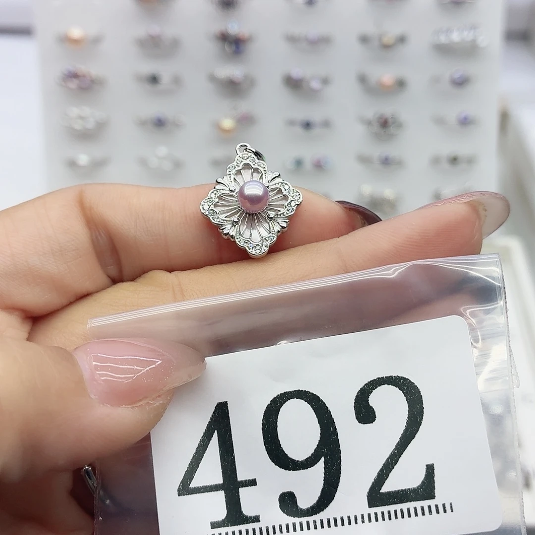 活***己淡水珍珠珠宝奇石银S925镶嵌492