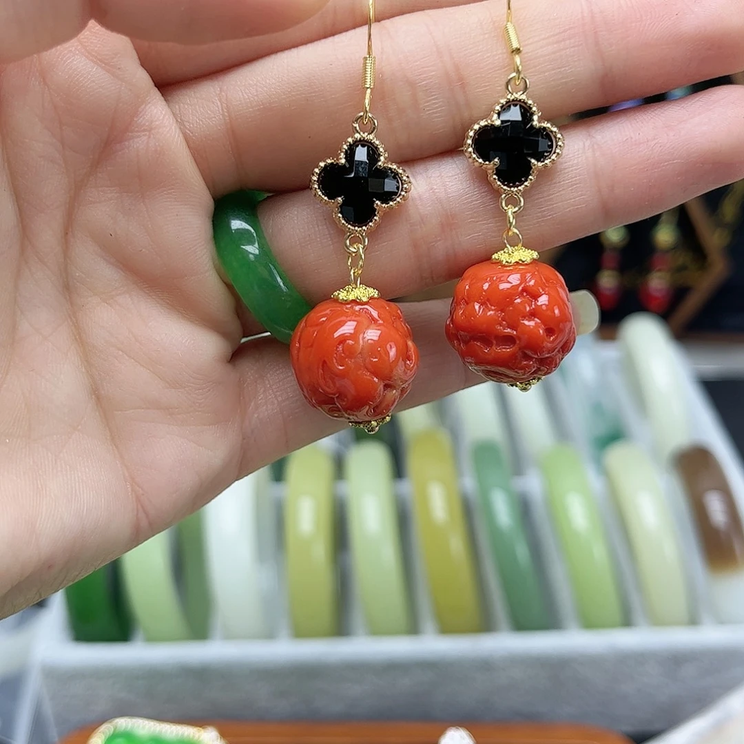 翡翠未镶嵌耳饰耳饰