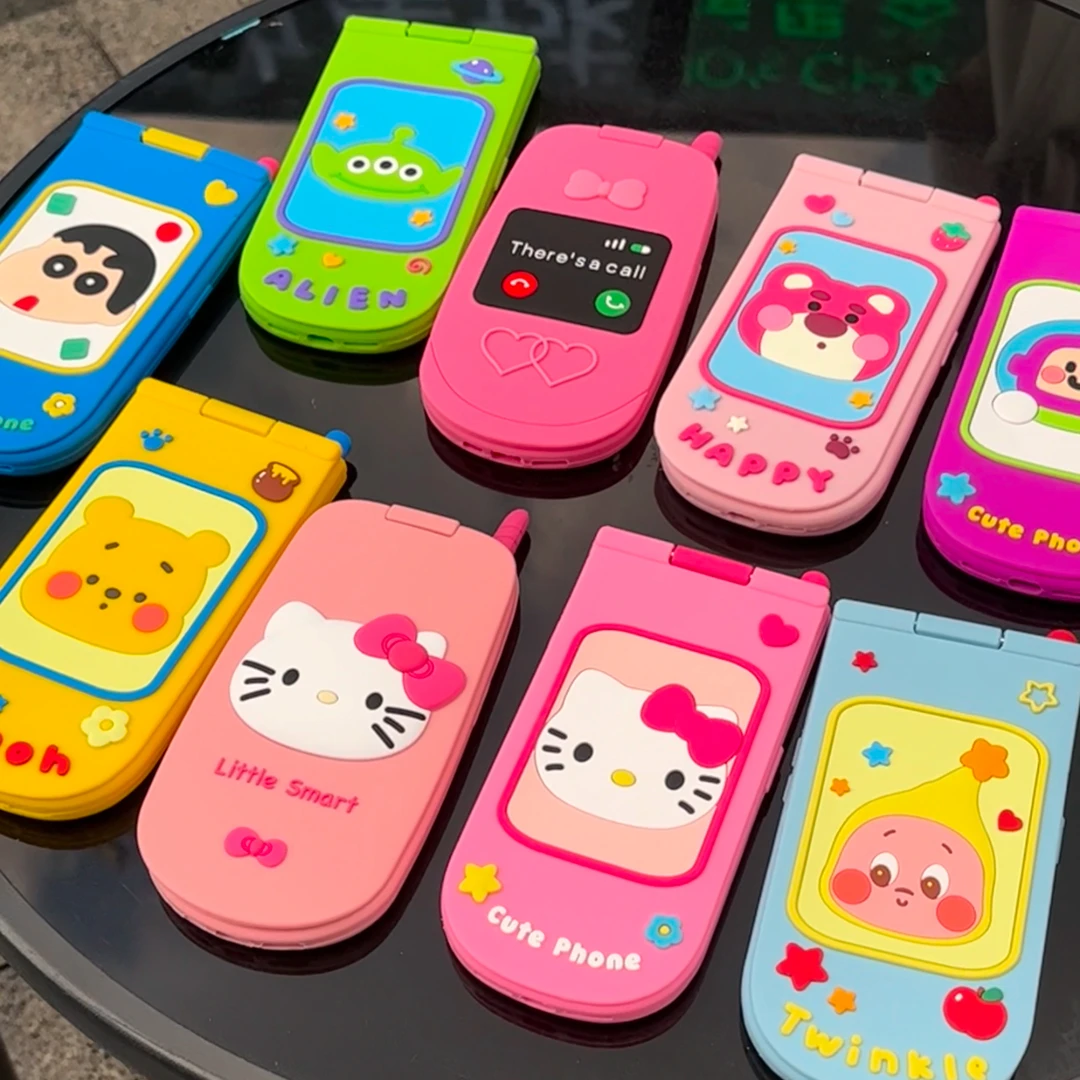 欧克里里日韩卡通翻盖镜子大哥大适用苹果17/16promax手机壳14/15