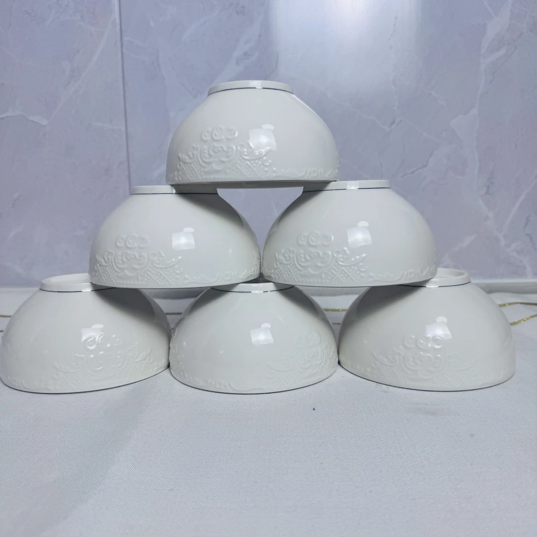 【新疆包邮】kapartmegul ah piyala 6个白色花边小碗网红高档家用