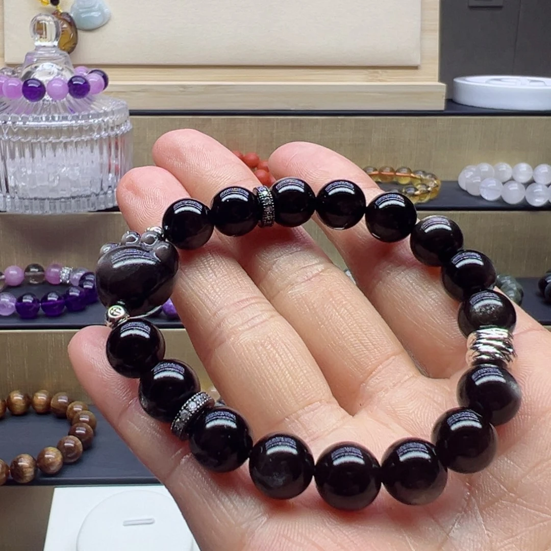 黑曜岩手链未镶嵌V****.银耀石女款