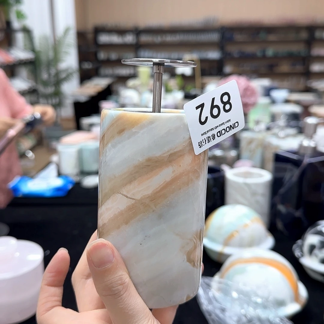 石材马尔代夫蓝棉签罐892