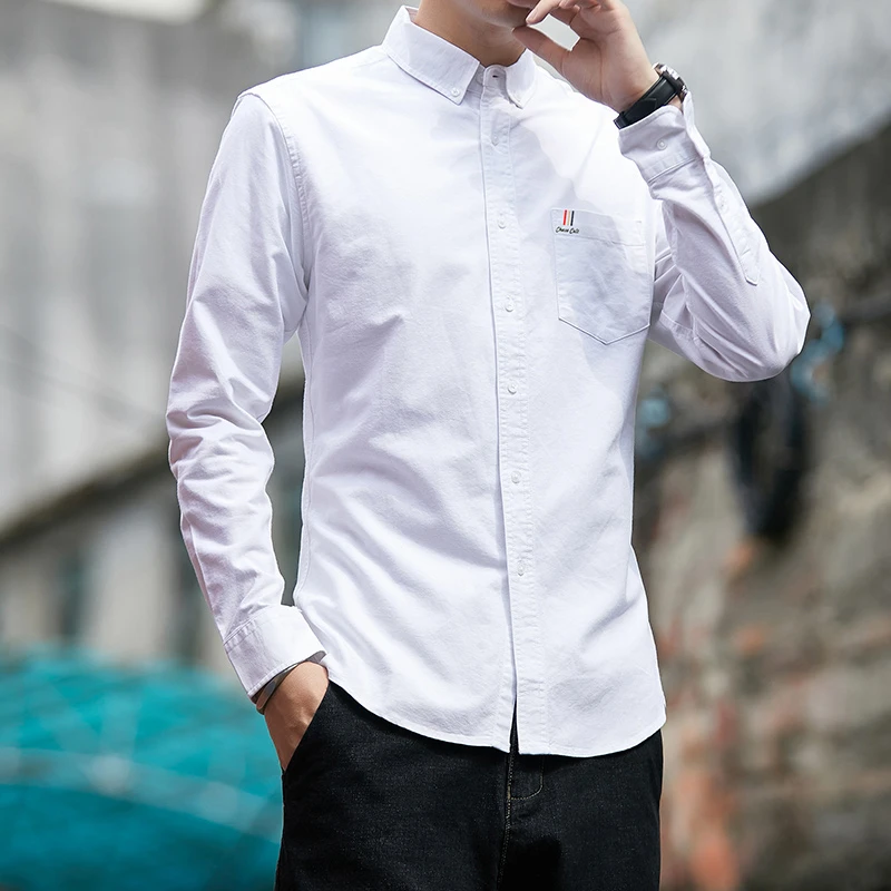 雅顿服饰春秋款长袖衬衫男士商务休闲衬衫男上衣修身帅气纯色轻奢