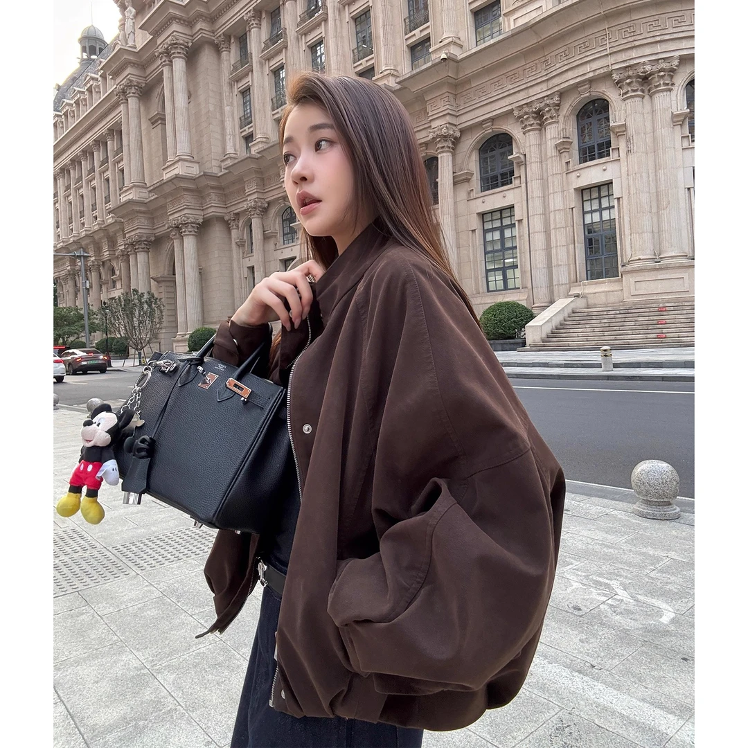 法式时髦高级感咖色慵懒风外套女2025早秋新款御姐通勤休闲夹克潮