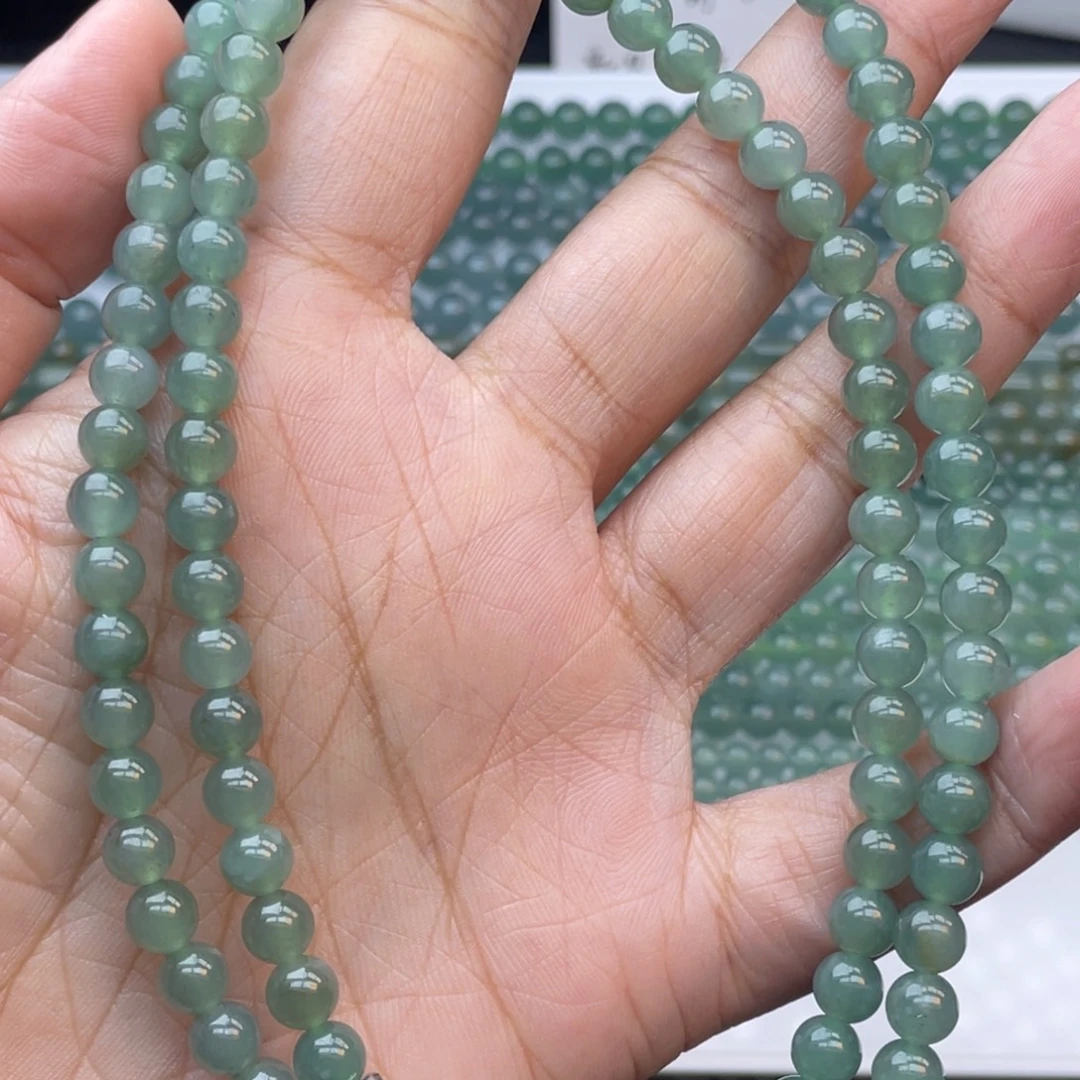 翡翠未镶嵌颈饰卡6左右珠链