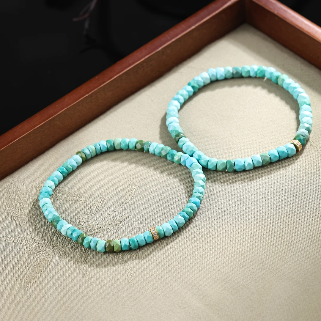【举石臻选】TA0807-3793-65绿松石手串18k（一件/多样性发/约4mm）E