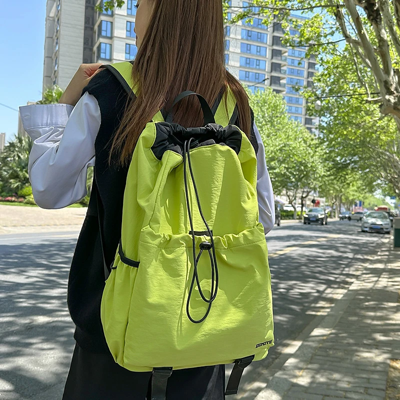 大容量轻便抽绳双肩包户外2025新款健身包运动旅行登山背包外贸