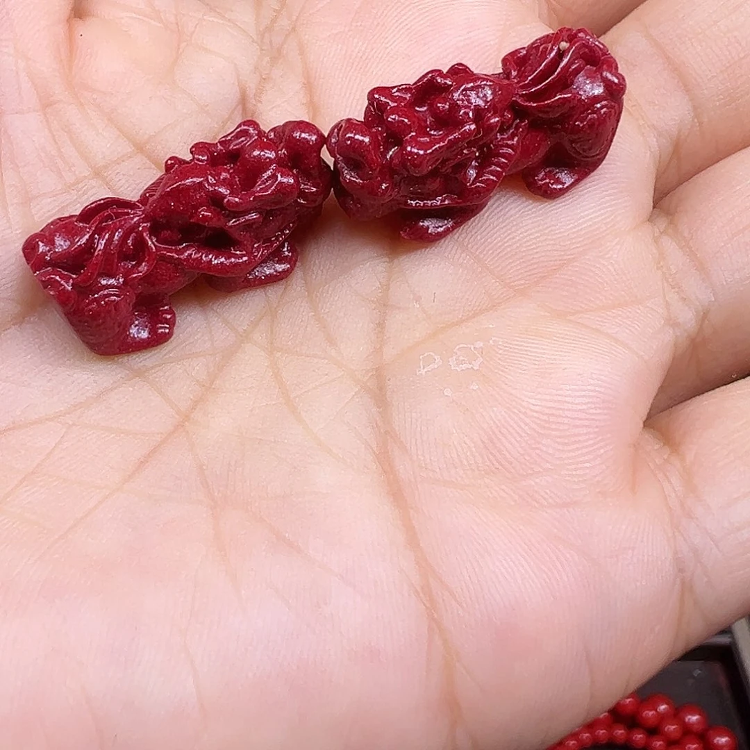 天然辰砂晶粉砂貔貅