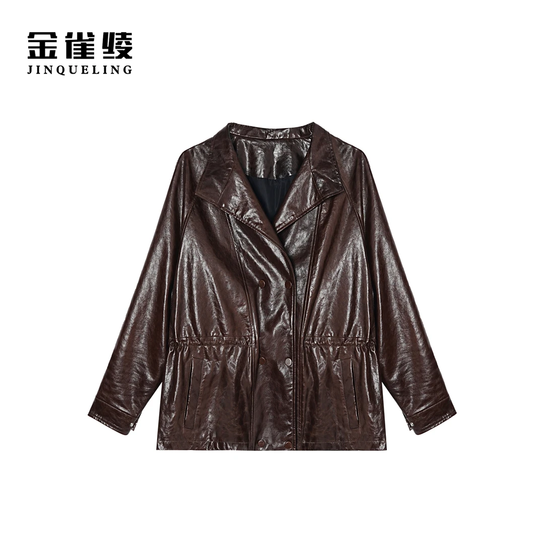 金雀绫【梦中巴黎】春秋重工美式高级感皮衣外套SZAK1PU821