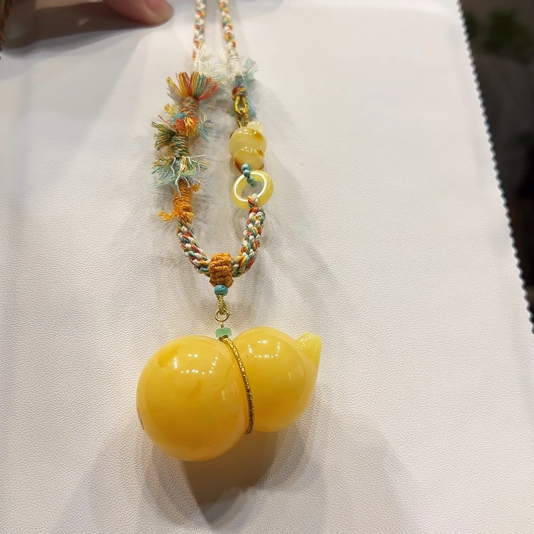 蜜蜡未镶嵌项链蜜蜡葫芦项链
