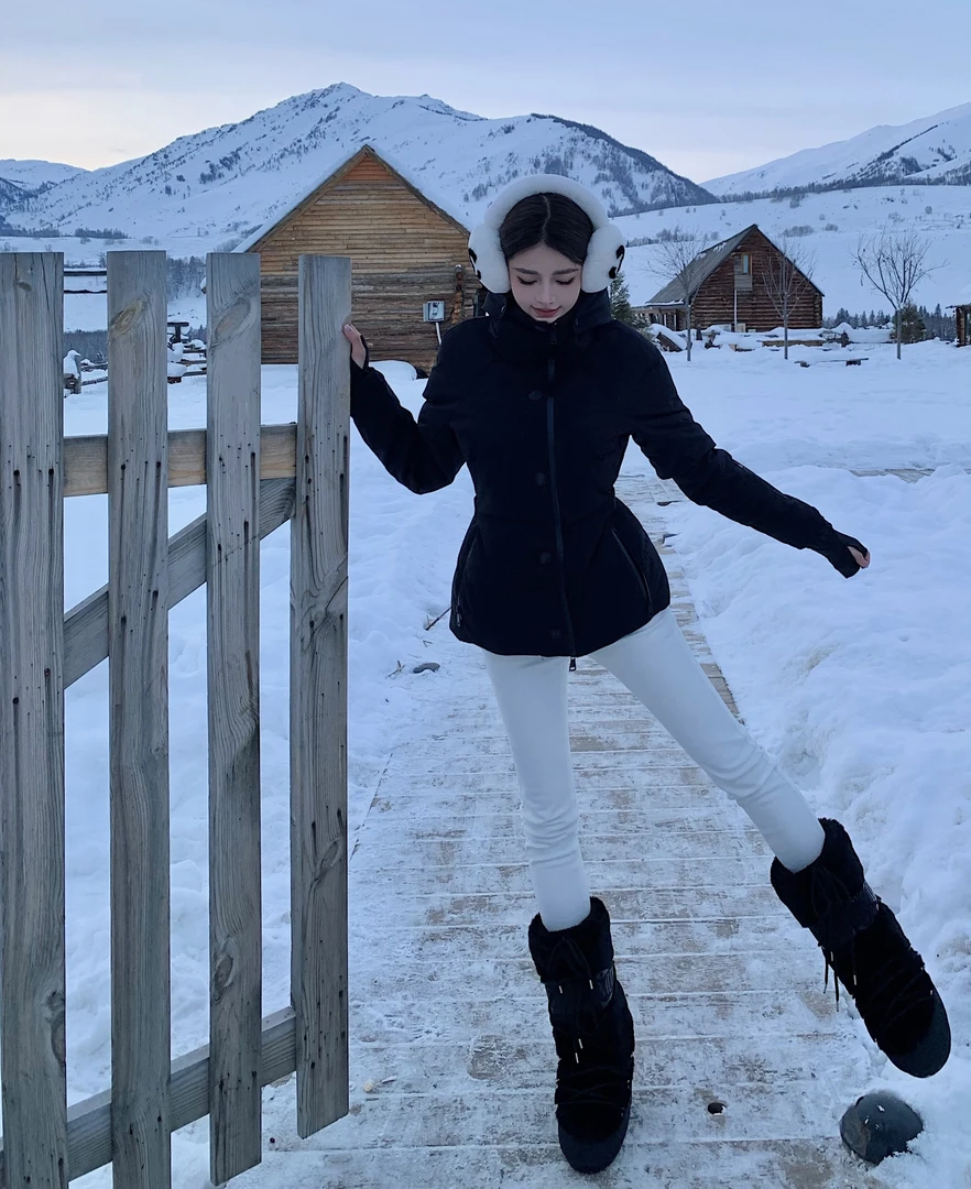 DS【折角腰黑武士】三防御寒户外能穿到深冬的黑钻鹅绒滑雪羽绒服