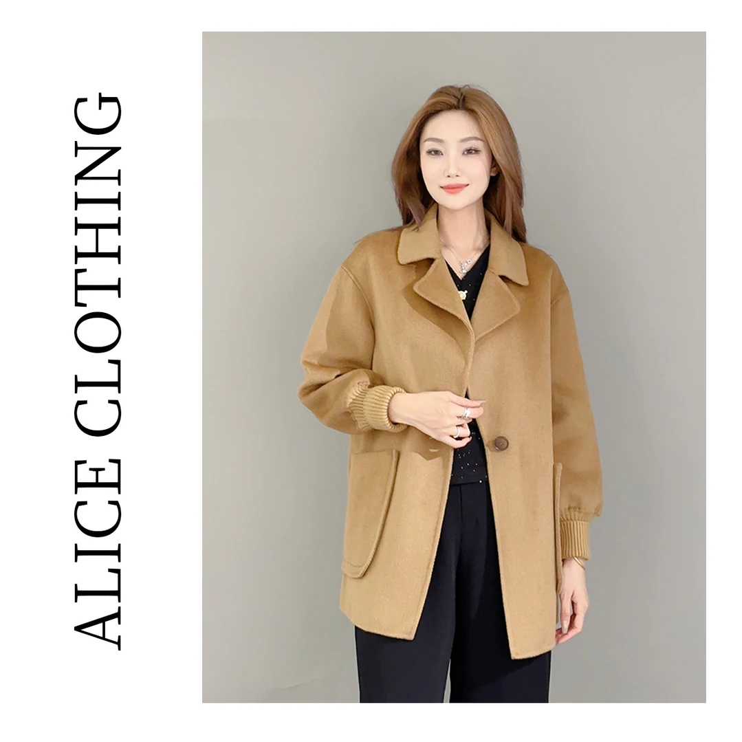 2 ALICE “家有喜事”羊毛外套螺纹袖口 大方单纽扣S2134606T