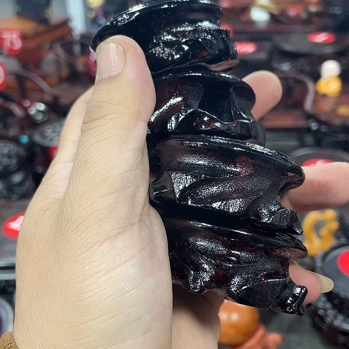 琉璃手工艺品红木底座工艺品4个