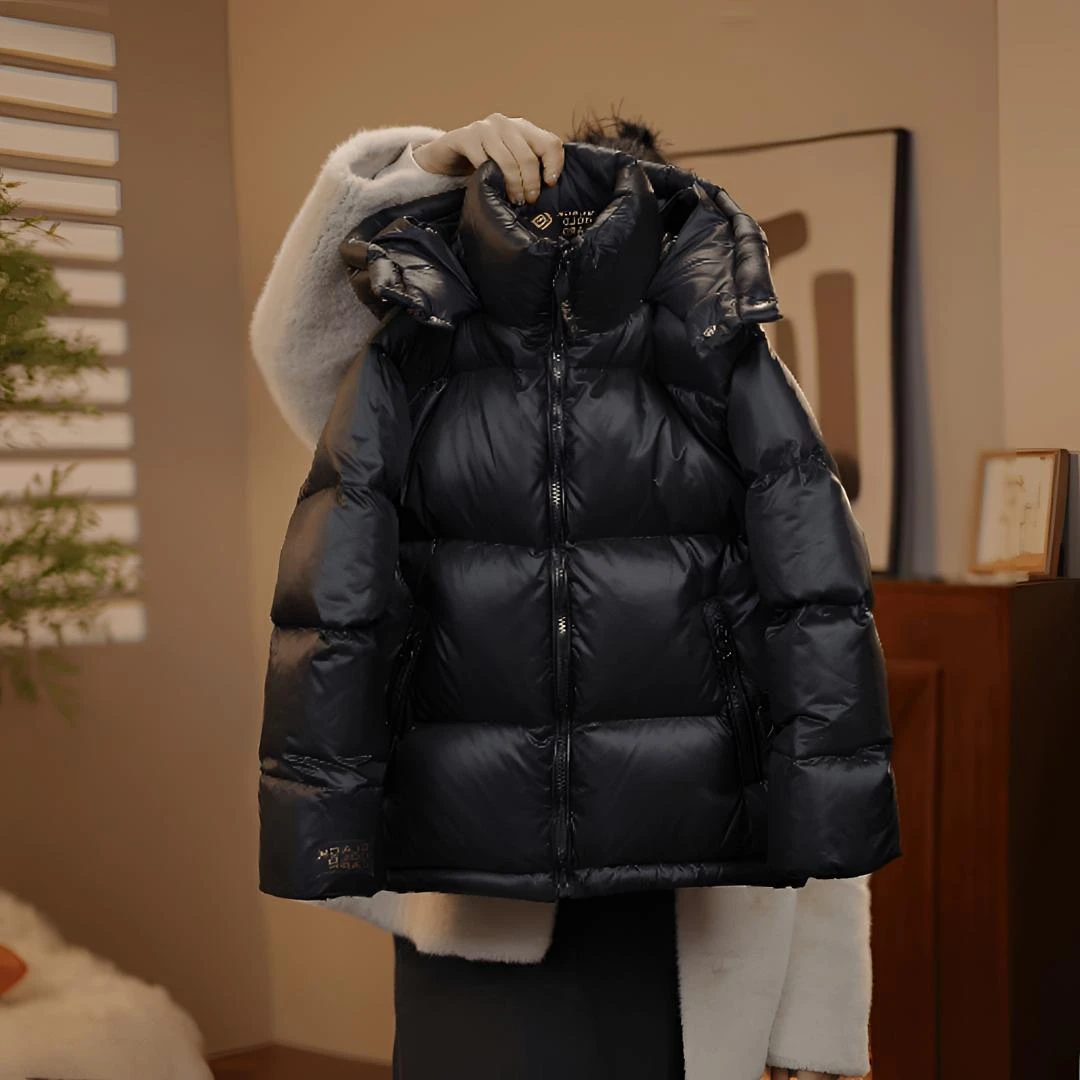 新款黑金儿童羽绒服中大童连帽洋气男女童宝宝童装小孩外套冬