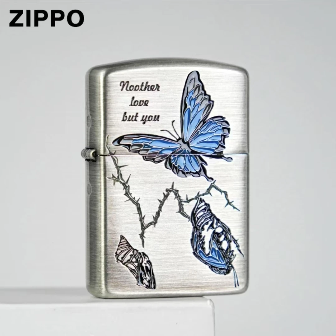 ZIPPO/之宝打火机正版正品破茧成蝶熏银拉丝浮雕盔甲防风XBL-DYJ1