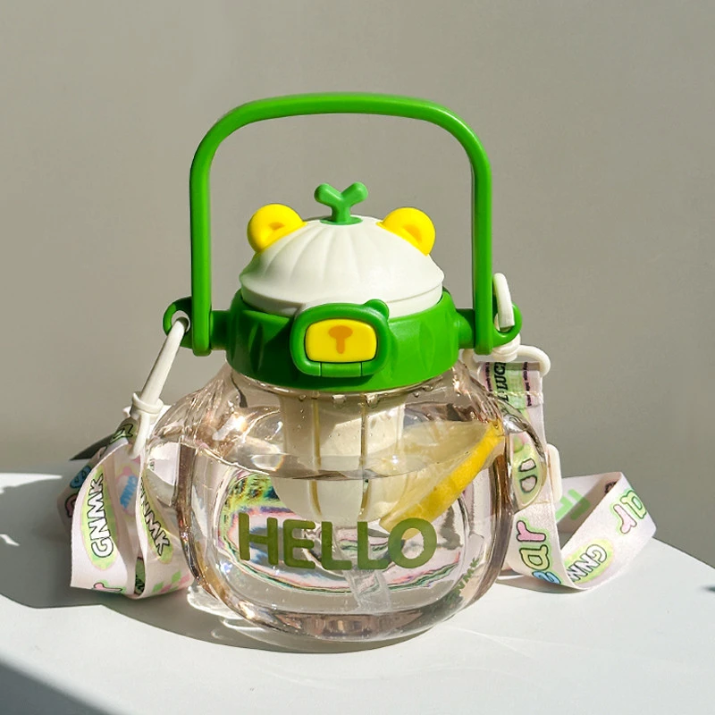 2025新款吸管水杯子女生高颜值大肚塑料儿童水壶大容量耐高温夏天