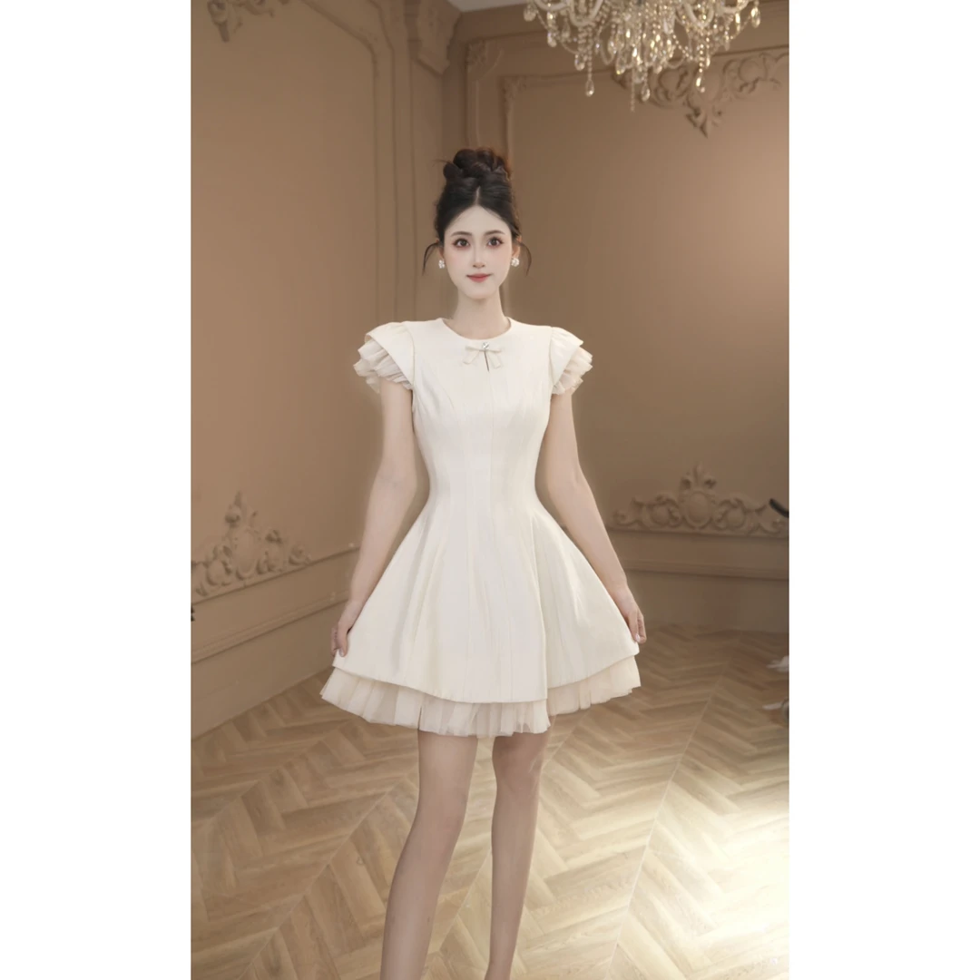 【柒老板定制】新款夏季小众气质修身显瘦甜美轻奢法式连衣裙11564