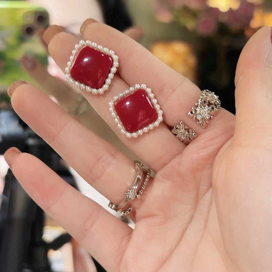 琉璃纯铜合金耳钉