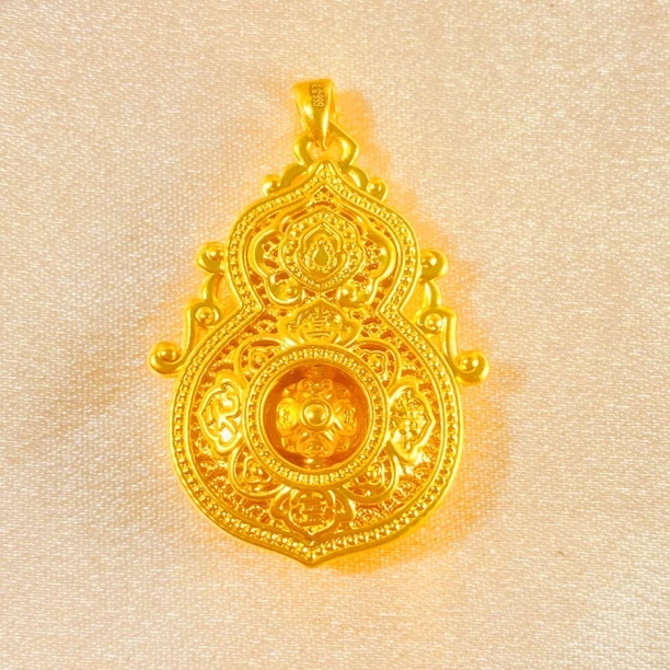 足金999 黄金四美葫芦福禄吊坠水贝黄金大克重（赠绳）