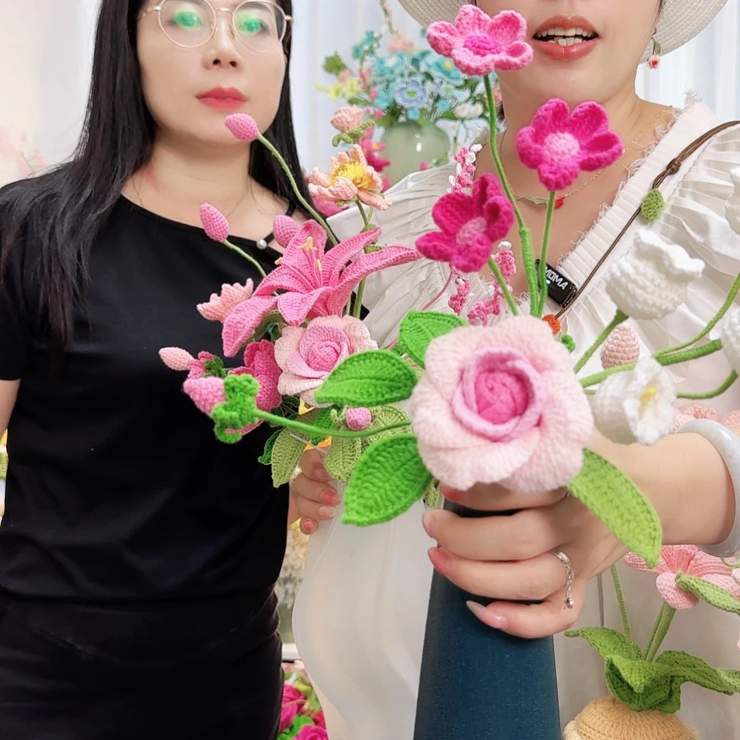 莱赛尔纤维棉手工钩织花束
