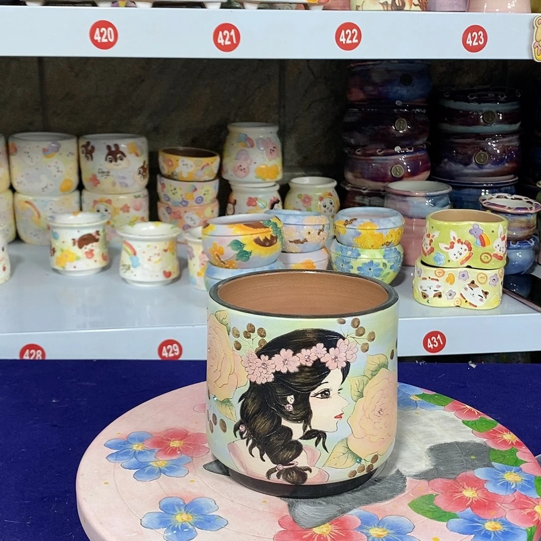 景德镇精品手绘花盆