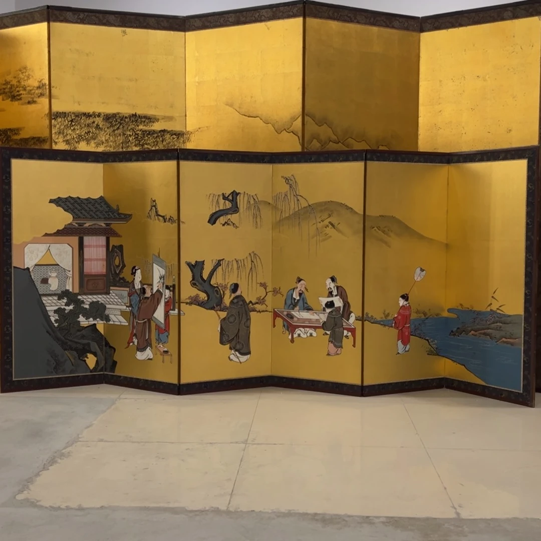 绘画屏风框画茶空间设计