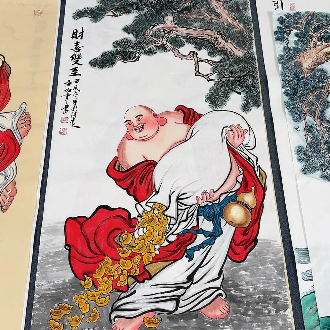 军***息国画四尺尺寸70X140纯手绘作品