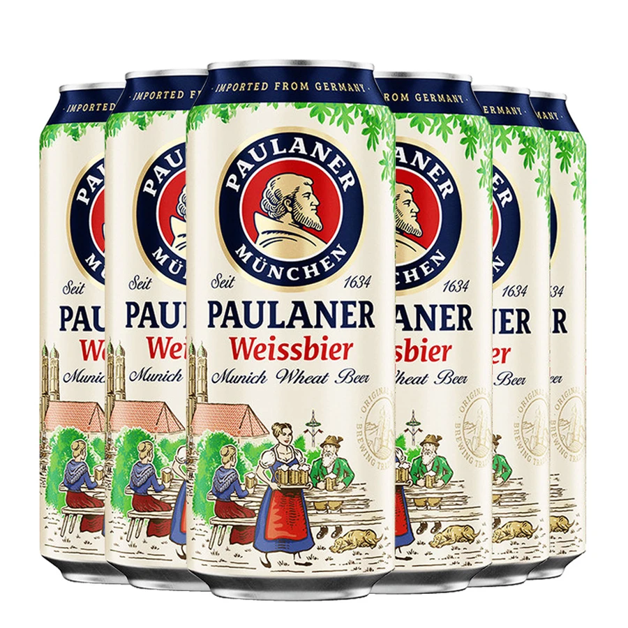德国进口保拉纳（柏龙）小麦白啤酒500ml*6听