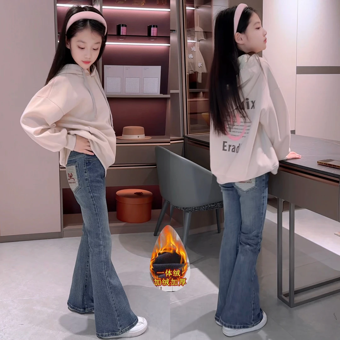 女童喇叭裤春季爆款宝藏衣橱儿童洋气牛仔裤春秋款女孩女童长裤子