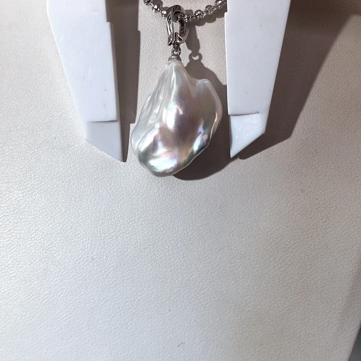 小****淡水珍珠银S925镶嵌吊坠(不含链)