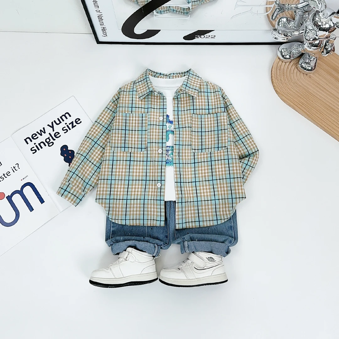 儿童衬衫长袖2025新款春装男童春秋上衣潮 HZ25103 悠悠童话童装