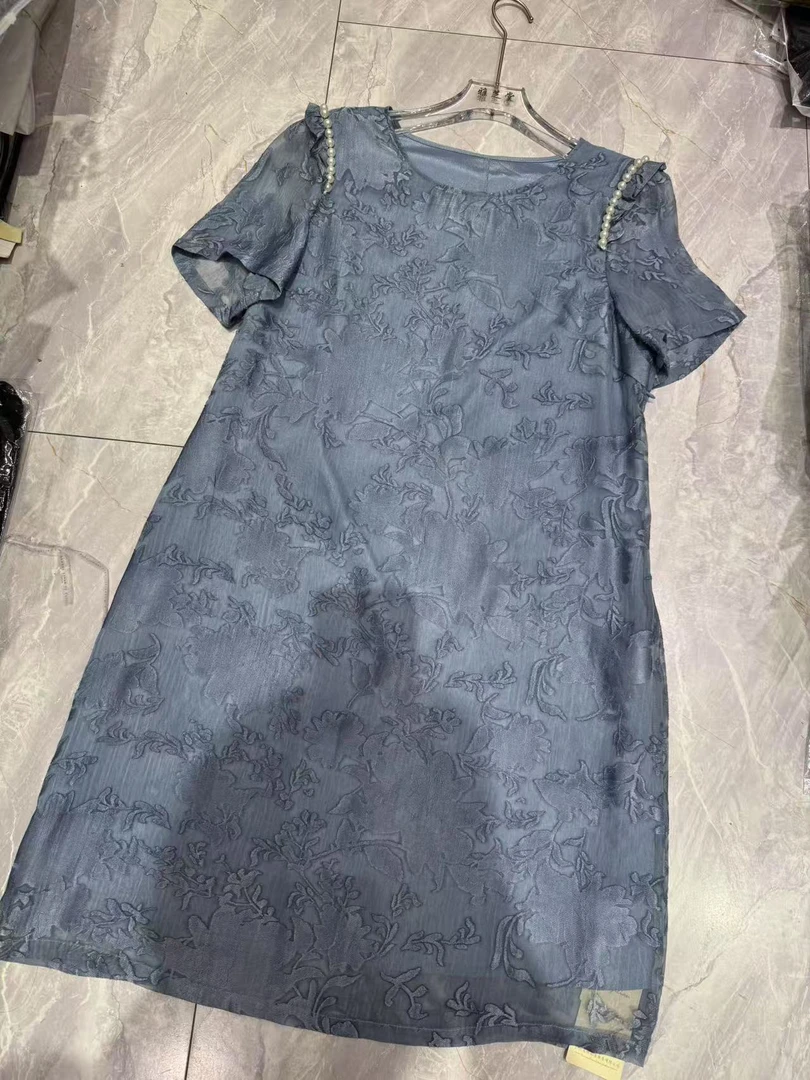 芮娜依莲9148 高品质面料夏款大码女装连衣裙