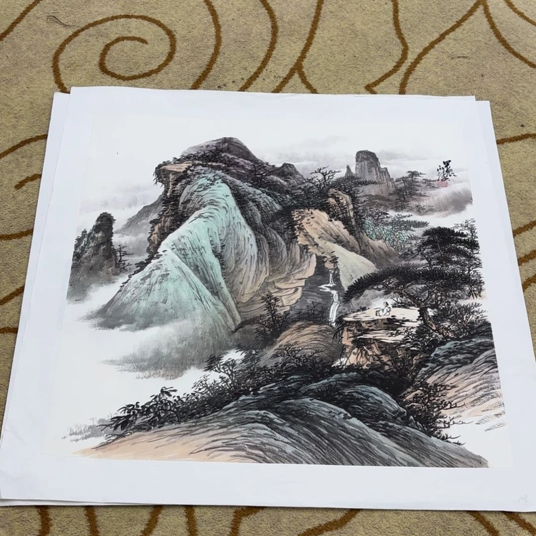 杨***胜国画段永涛老师四尺斗方刘
