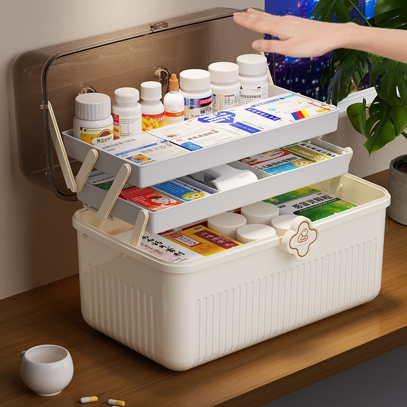 药箱家庭装大号药物收纳盒家用大容量药品医药箱医疗急救分类药盒