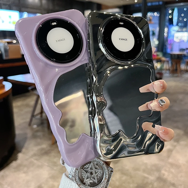 适用华为mate70系列苹果新款手机壳高级感紫色全包防摔大孔镜头膜