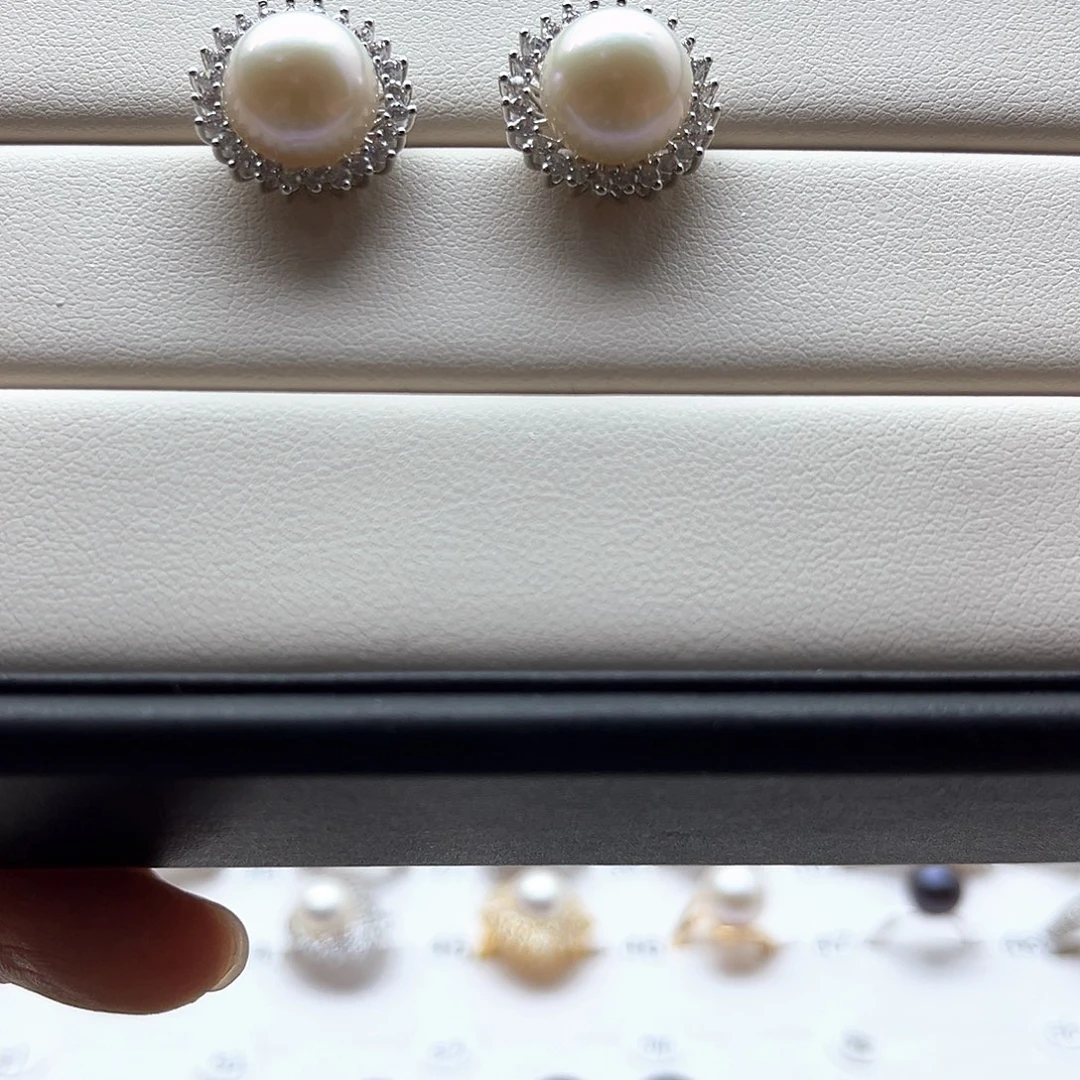 淡水珍珠颈饰银S925镶嵌默认有皮纹有呼吸孔