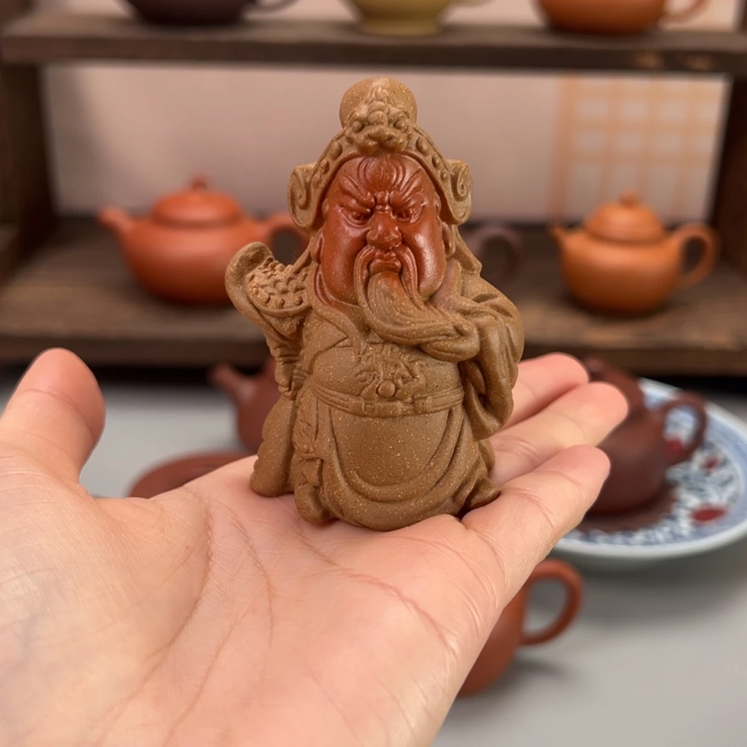 茶杯紫砂段泥关公123456