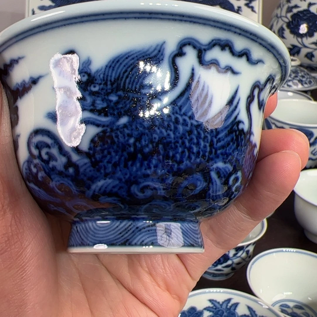 仿明永宣应龙杯子