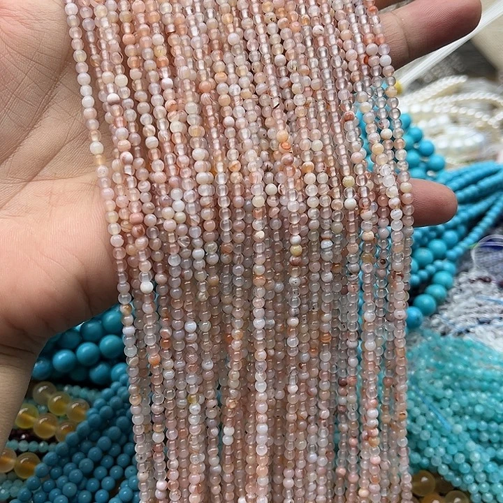 玛瑙/玉髓未镶嵌珠宝半成品一条2.5mm左右锦鲤飘花南红