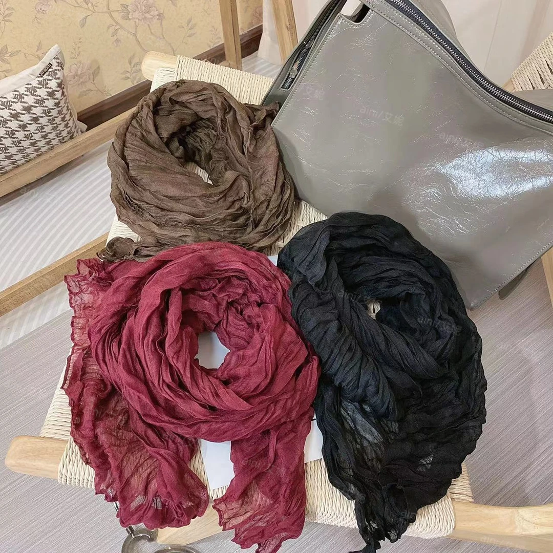 《妮推荐》艾妮欧货气质纯色净面百搭长围巾