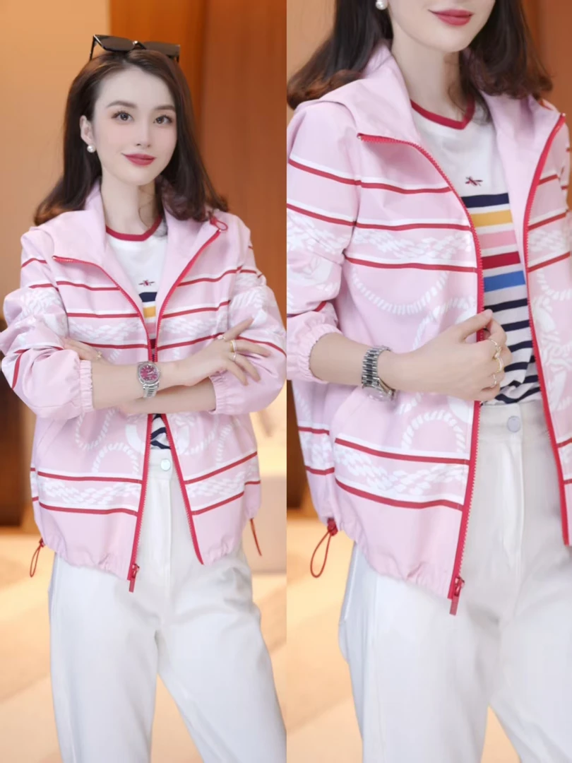 JDND轩羽【粉色猪鼻子】定制面料时尚休闲百搭冲锋衣外套XY253964