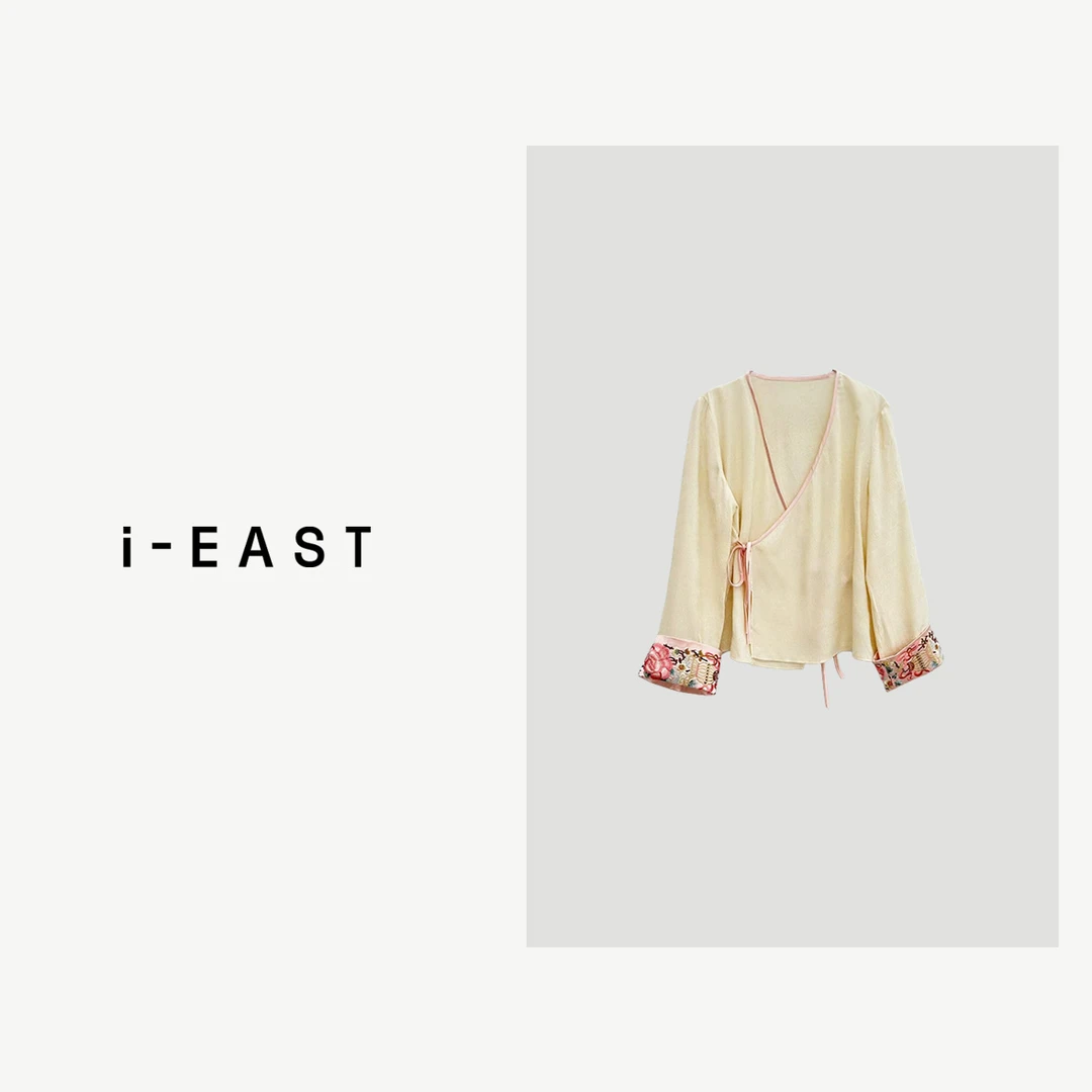 i-EAST 棠梨煎雪~新中式温婉袖口刺绣开衫外套-4X GF470